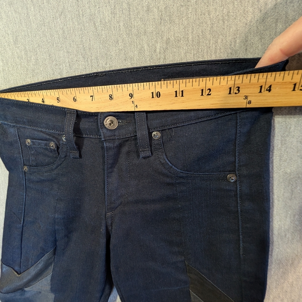 Rag & Bone Grand Prix Motocross Skinny Jeans Women's 24 Midnight Blue - Picture 5 of 14